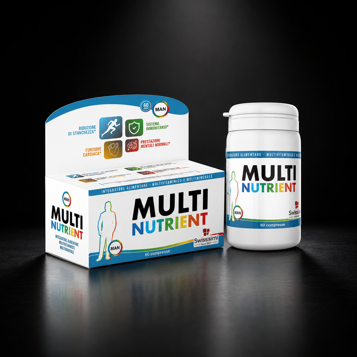 Multinutrient Man – Multivitaminico completo per l’uomo fino a 50 anni |Swissisimi